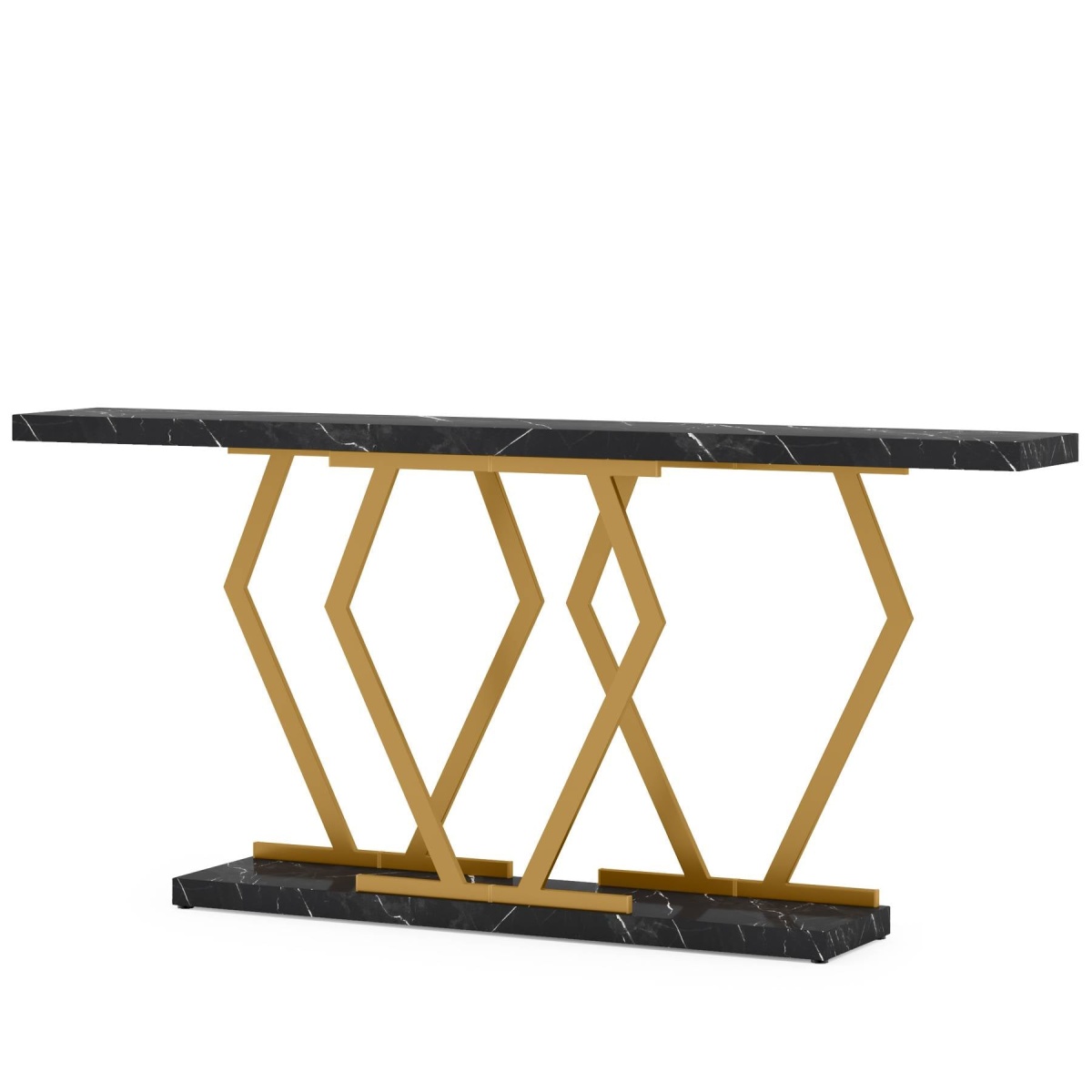 Console Table, Modern 70.9? Sofa Table with Faux Marble Tabletop - Image 9