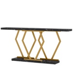 Console Table, Modern 70.9? Sofa Table with Faux Marble Tabletop - Image 9