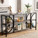 Console Table, 70.86? Sofa Entryway Table with 3 Tier Storage Shelves - Image 9