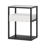 Nightstand, Modern Side End Table with Drawer and Shelf - Image 4
