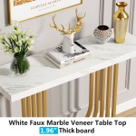 Console Table, 39? Faux Marble Entryway Sofa Table with U-Shaped Base - Image 7