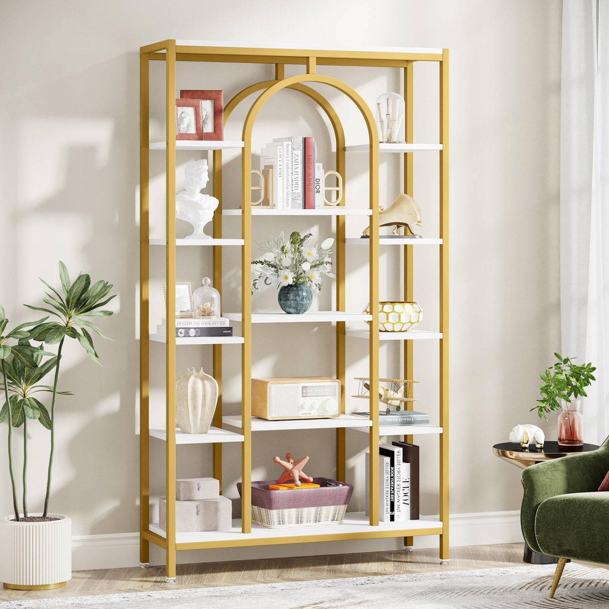 Bookshelf, 70.9? Etagere Bookcase Open Display Shelf - Image 9