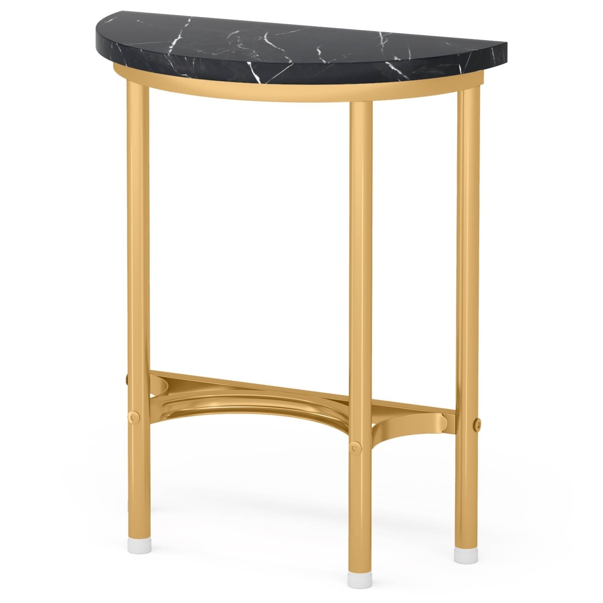 End Table, 20? Half Round Faux Marble Side Table - Image 10