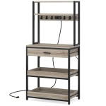 5-Tier Kitchen Baker?s Rack with Power Outlets, Drawer & Sliding Shelves - Image 12