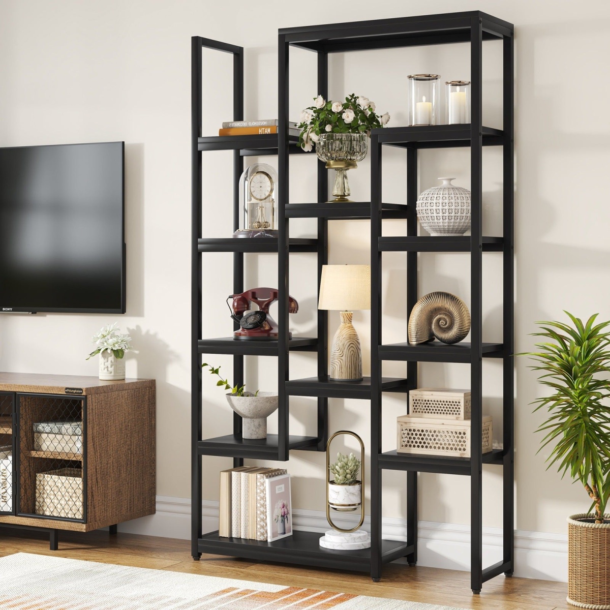 6-Tier Bookshelf 70.9 inch Tall Bookcase, 12-Shelf Display Shelves - Image 10