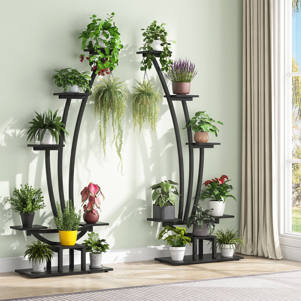 Plant Stand, Metal Curved Display Shelf Pack of 2 - Image 8