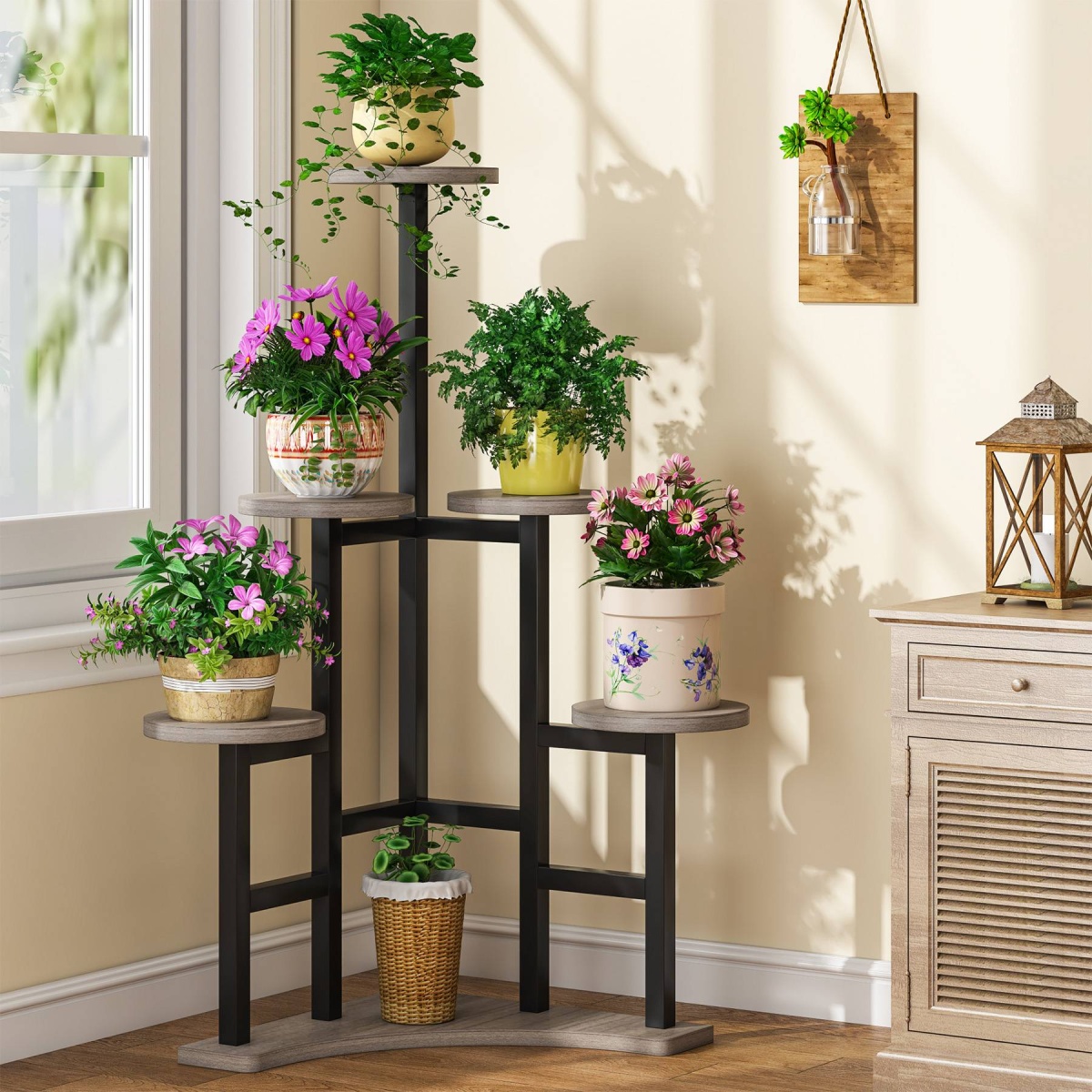 Corner Plant Stand Indoor, 6 Tiered Plant Shelf Flower Stand - Image 8