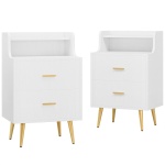 Nightstand, Modern Bedside Table with 2 Drawers - Image 9