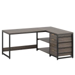 L-Shaped Desk, 59? Reversible Corner Desk with Drawers & Shelves - Image 9