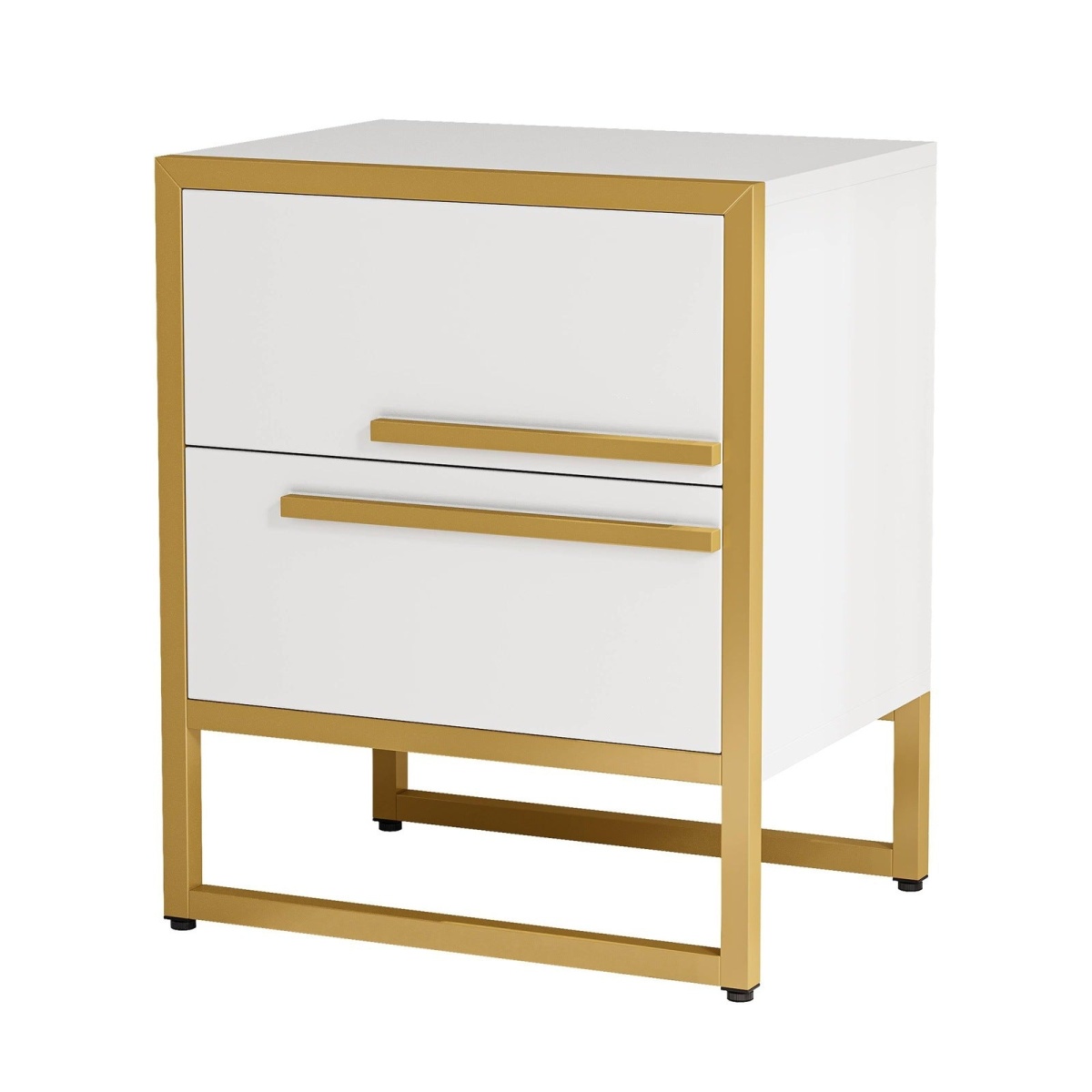 2-Drawer Nightstand, Modern Bedside Cabinet End Table - Image 2