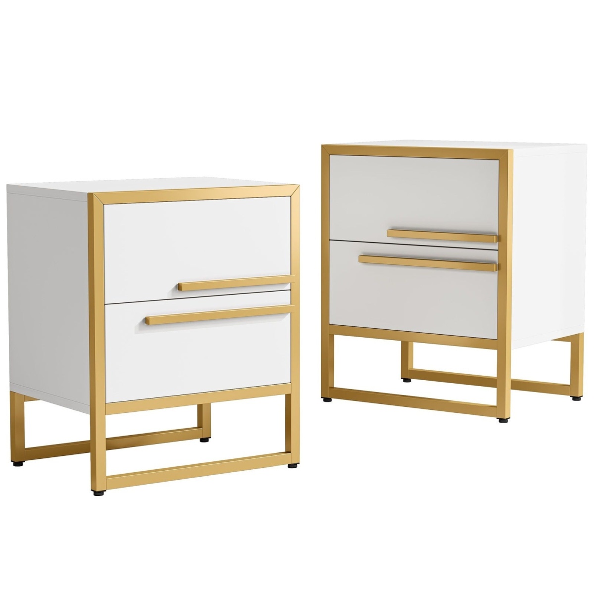 2-Drawer Nightstand, Modern Bedside Cabinet End Table - Image 8