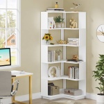 Corner Bookshelf, 6-Tier Corner Bookcase Display Rack - Image 8