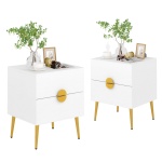 Nightstands, Modern Bedside Table with 2 Drawers - Image 11