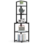 Corner Shelf, 60 Inch Corner Bookshelf Ladder Shelf Plant Stand - Image 8