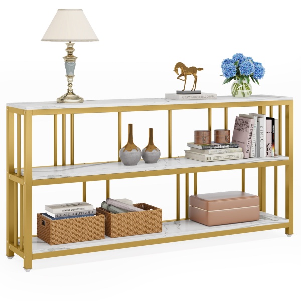 Console Table, 70.9? Sofa Table, 3 Tiers Narrow Long Sofa Table