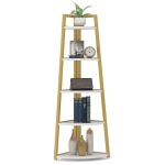 Corner Shelf, 70? Tall Corner Ladder Shelf Small Bookshelf - Image 12