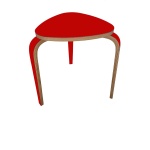 triangular shaped Red Coffee Table for Living Room Wooden chair Home Furniture for Bedroom Kitchen Office - Image 4