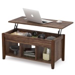 Coffee Table, Lift Top Center Table with Storage Shelves - Image 7
