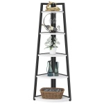 Corner Shelf, 70? Tall Corner Ladder Shelf Small Bookshelf - Image 14