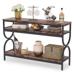 Console Table, 55? Sofa Table with 3-Tier Storage Shelves
