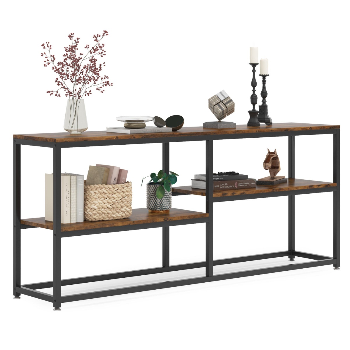 Console Table, 70.9 inch Extra Long Sofa Table with Storage Shelves - Image 1