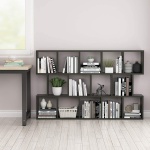 Modern Bookcase, 5-Shelf Storage Organizer with 14-Cube Display Bookshelf - Image 6