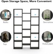 Modern Bookcase, 5-Shelf Storage Organizer with 14-Cube Display Bookshelf - Image 7