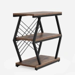 Round End Table, Industrial Side Table with Metal Hollow Frame - Image 27