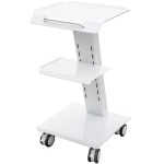 Lab Trolley, Built-in Socket Rolling Lab Cart, 3 Layers Tray Rolling Clinic Cart, 360? Silent Rolling Wheels w/ Foot Brake, 88 lbs Weight Capacity Sturdy Steel Frame, for Lab Clinic Beauty Salon - Image 9