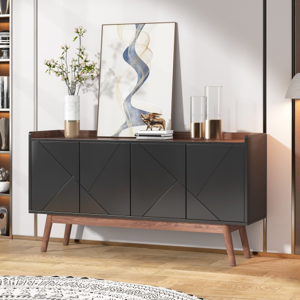 Sideboard Buffet, 55? Kitchen Buffet Cabinet Coffee Bar Table