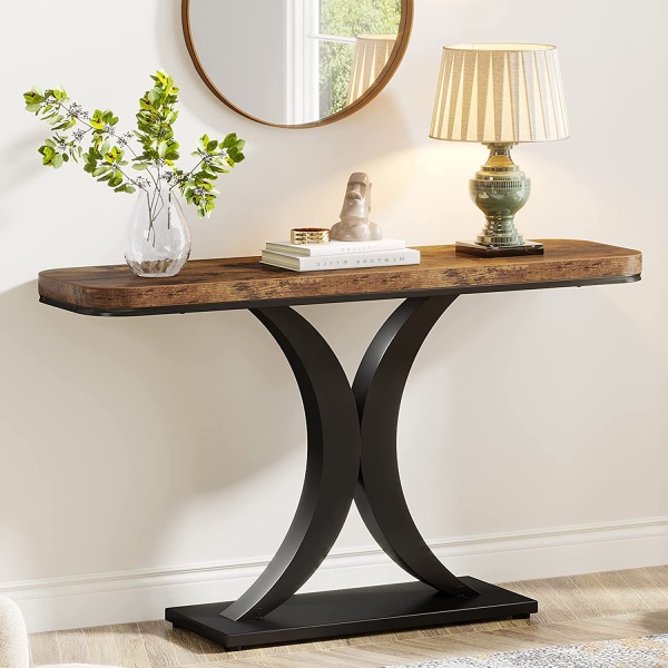 Console Table, 40? Industrial Entryway Foyer Table
