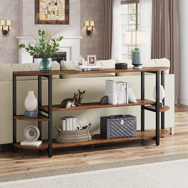 Console Table, 70.9? Sofa Entryway Table with Storage Shelves