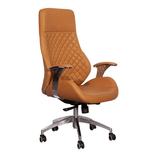 Leather office chair with high back, multiple colors