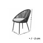 Roma Emoil Rattan Dining Set 4 Chairs and Table - Image 5