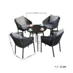 Wollston dining set, 4 chairs and a table - Image 2
