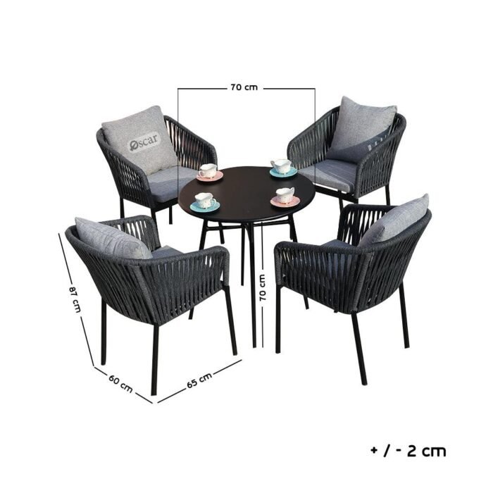 Wollston dining set, 4 chairs and a table - Image 2