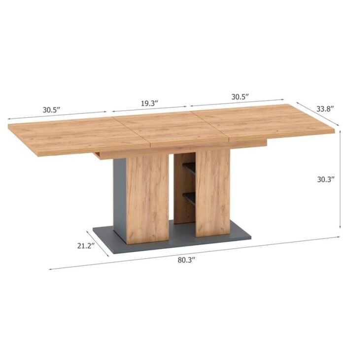 Iulia Extendable Pedestal Dining Table - Image 6