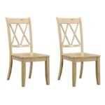 Shery Solid Wood Cross Back Side Chair (Set of 2) - Image 3