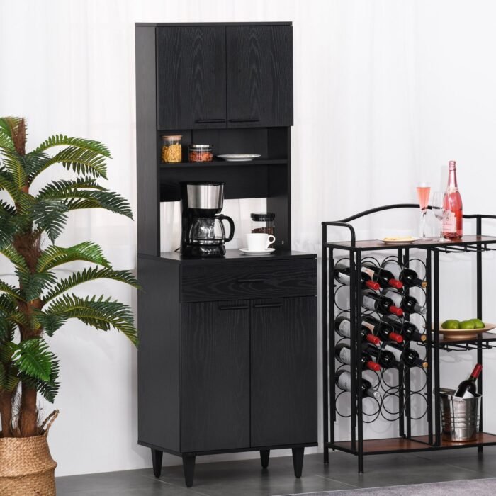 Madia Kitchen Buffet with Hutch Wooden Storage Cupboard - Image 2
