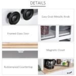 Coasta Style Kitchen Buffet and Hutch Wooden Storage Cabinet with Framed Glass Door - Image 3