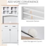 Coasta Style Kitchen Buffet and Hutch Wooden Storage Cabinet with Framed Glass Door - Image 4