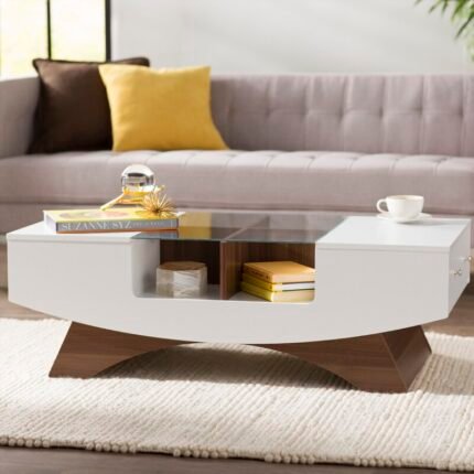 Madilynn Trestle Coffee Table with Storage