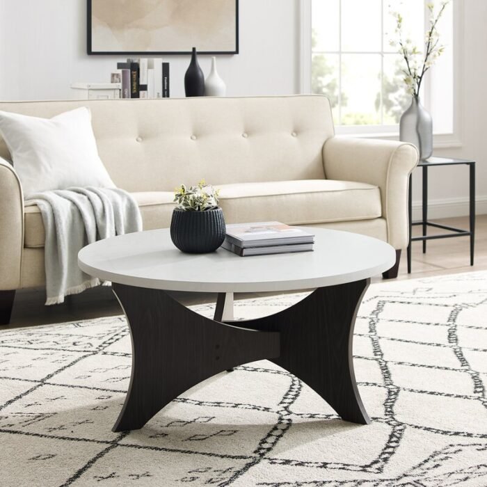 Wilmer Mid Century 3-Leg Round Coffee Table - Image 2