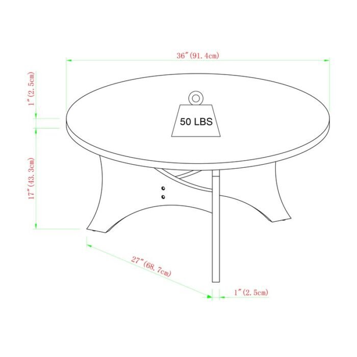 Wilmer Mid Century 3-Leg Round Coffee Table - Image 5