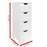 Bath Vida Priano Bathroom 4 Drawer Floor Standing Cabinet Unit Storage Wood - Image 3