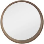 Selena Round Natural Wood Bathroom Mirror - Image 3