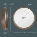 Selena Round Natural Wood Bathroom Mirror - Image 7