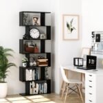 Bissaw white Bookcase with 6 shelves
