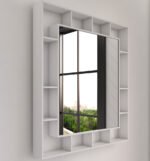 Gokcha wood mirror with storage shelves - Image 4