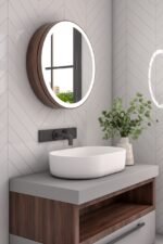 Aviana movable Round mirror with storage - Image 2